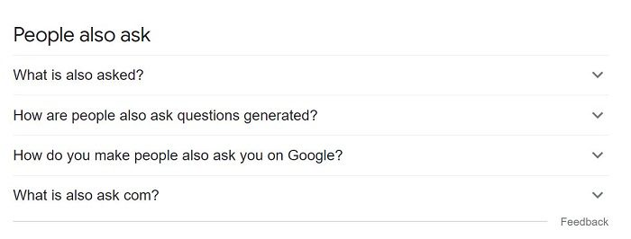 باکس people also ask در نتایج سرچ گوگل