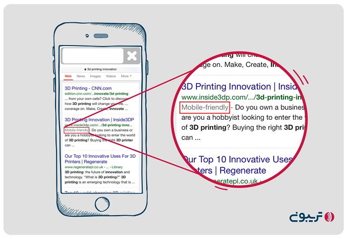 لیبل mobile-friendly بر روی اسنیپت نتایج گوگل در سال ۲۰۱۴