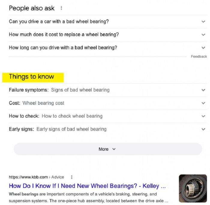ویژگی Things To Know در گوگل